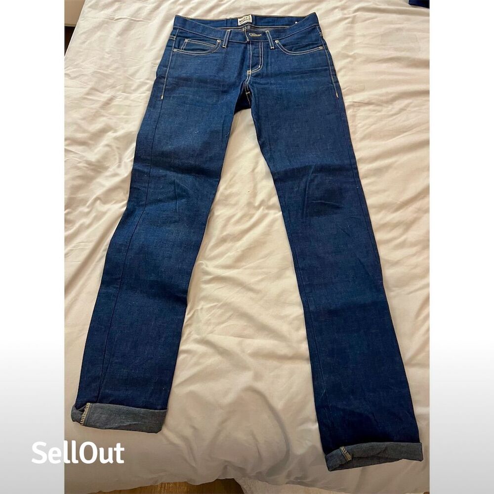 Naked & Famous Men's Slim Jeans Blue Selvedge Denim Size 29x32